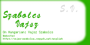 szabolcs vajsz business card